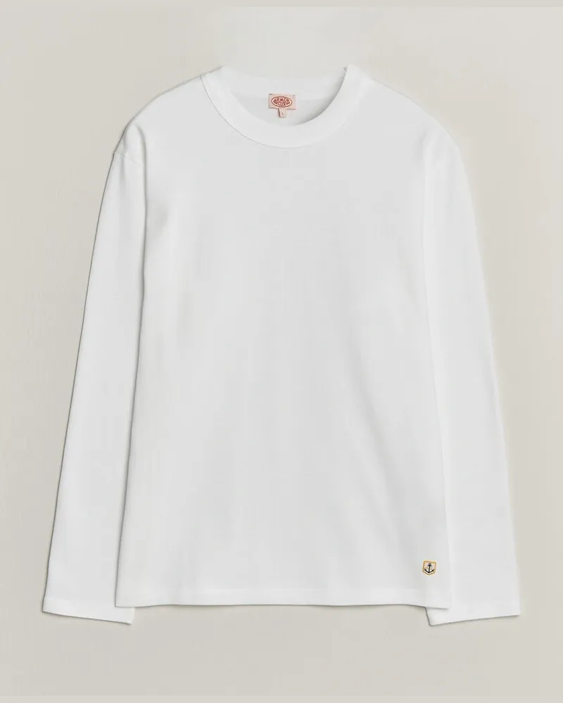 Armor-Lux Heritage Long Sleeve Cotton T-Shirt White Weiß