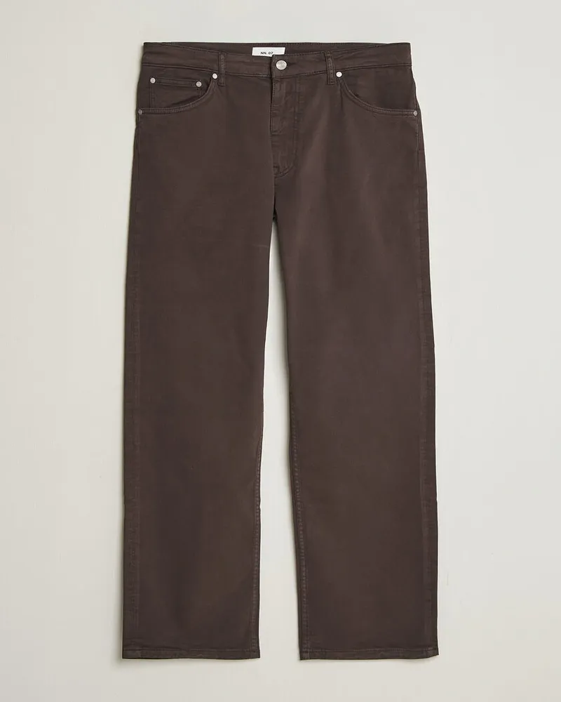 NN 07 Otis Relaxed Fit 5-Pocket Pants Deep Truffle Braun