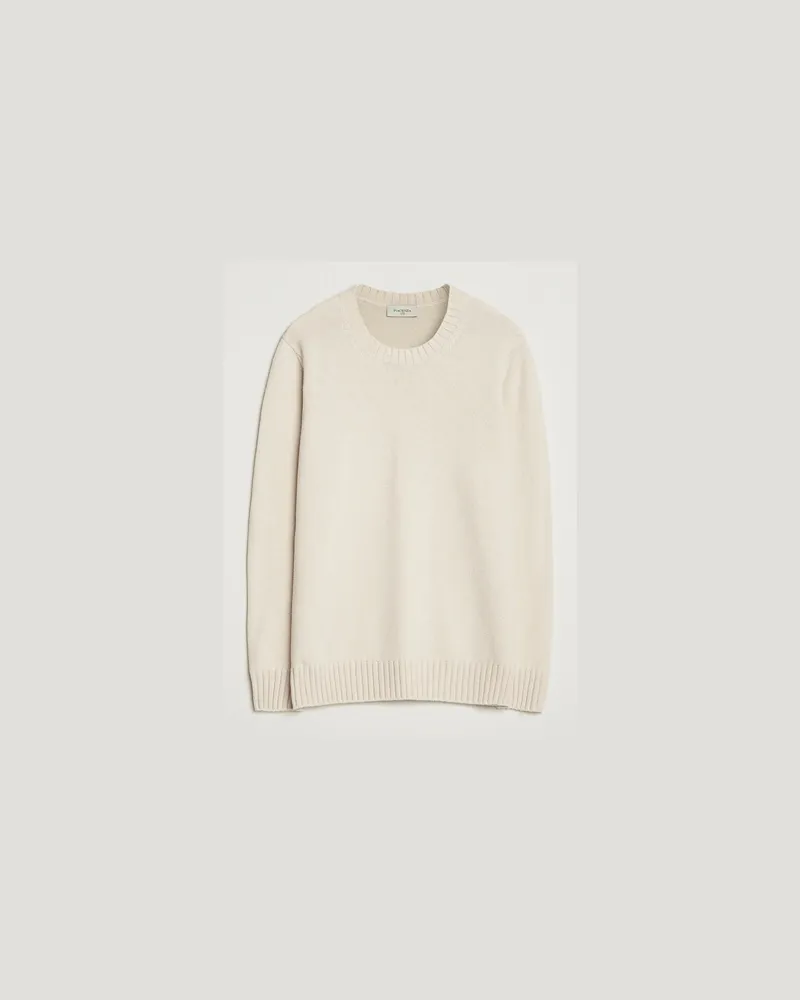 Piacenza Cashmere Brushed Wool Crew Neck Latte Beige
