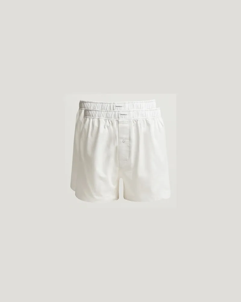 Bread & Boxers 2-Pack Jersey Boxer Shorts White Weiß