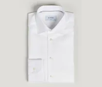 Slim Fit Textured Twill Shirt White