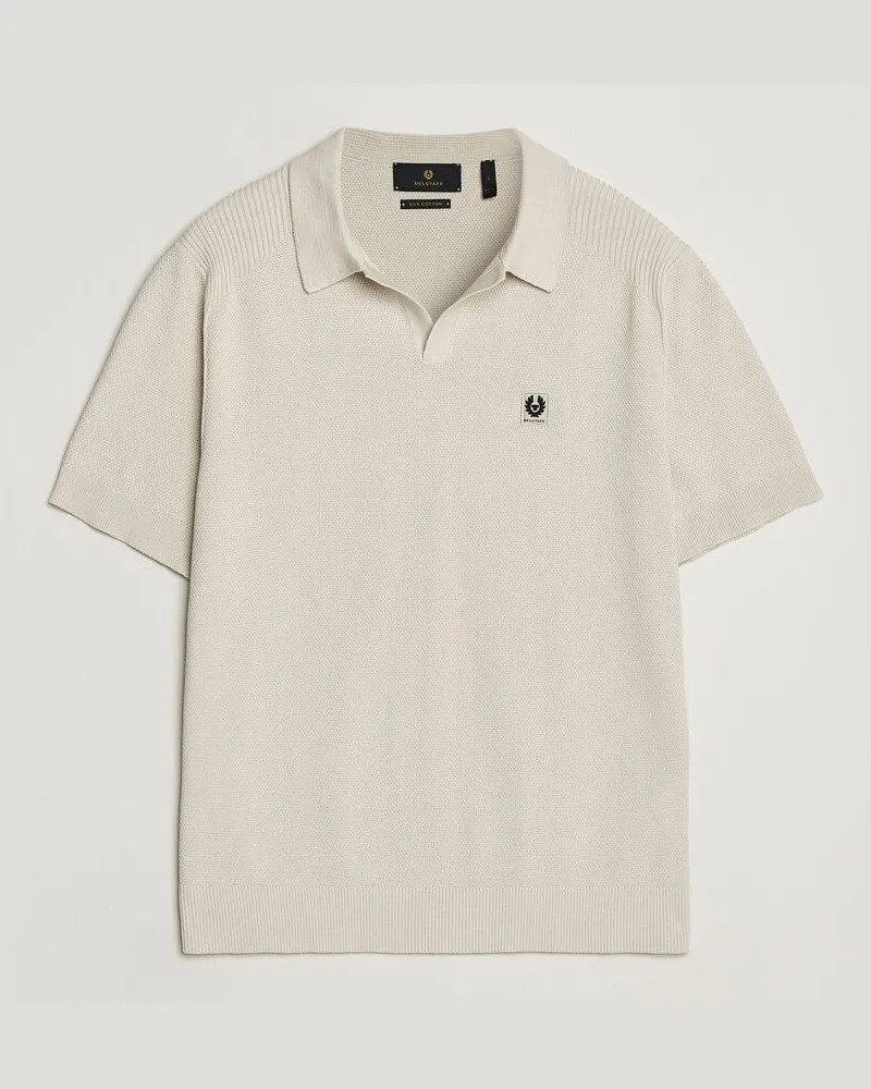 Belstaff Coast Knitted Polo Silver Birch Beige
