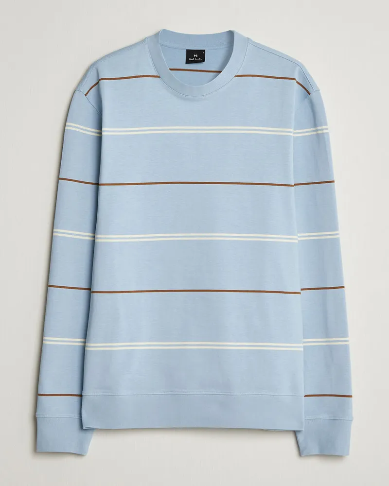 Paul Smith Cotton Striped Sweater Light Blue Blau