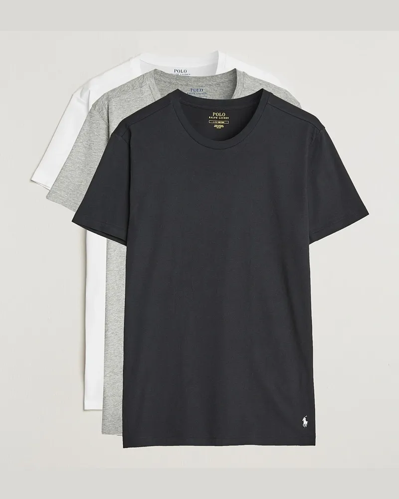 Ralph Lauren 3-Pack Crew Neck T-Shirt White/Black/Andover Heather Weiß