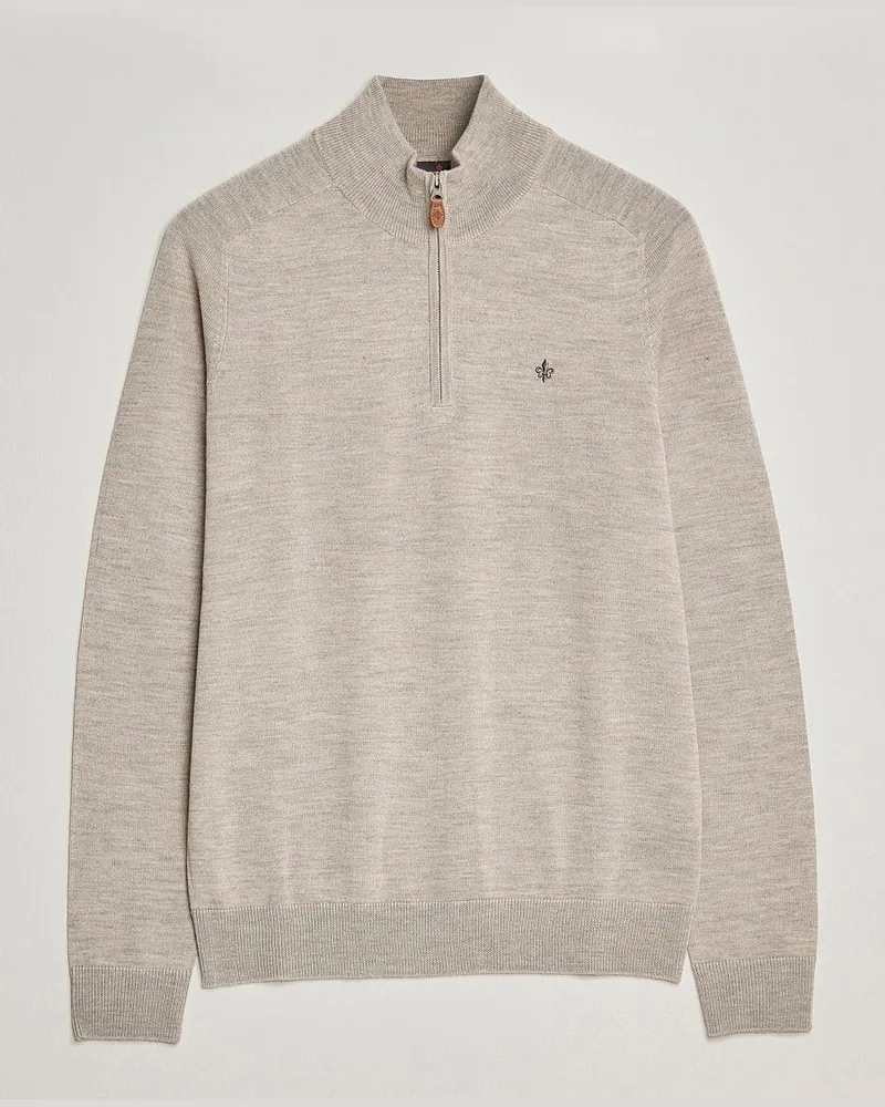 Morris John Merino Half Zip Khaki Beige