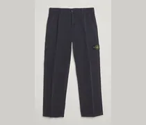 Panama Cotton Old Effect Trousers Ink