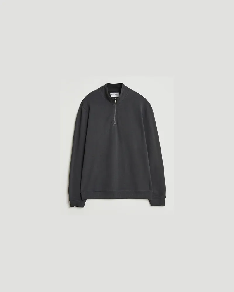Bread & Boxers Loungewear Half Zip Charcoal Grau