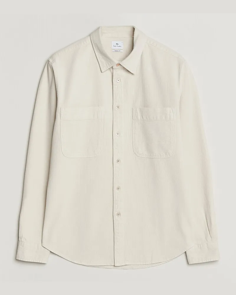 Paul Smith Casual Fit Cotton Overshirt Off White Weiß