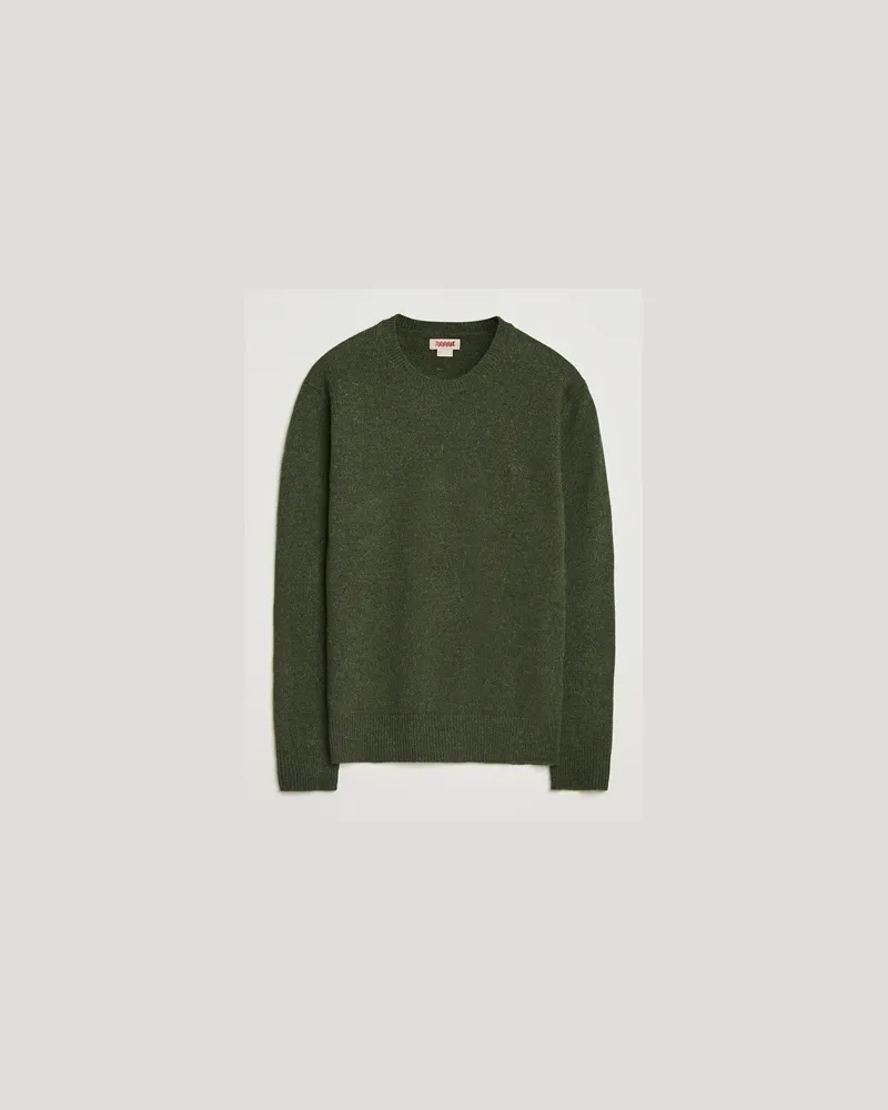 Baracuta Shetland Virgin Wool Crew Neck Beech Grün