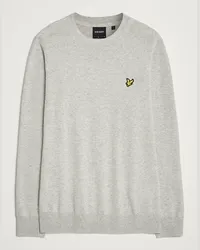 Lyle & Scott Baumwoll/Merino Rundhalspullover Jumper Light Grey Marl Grau