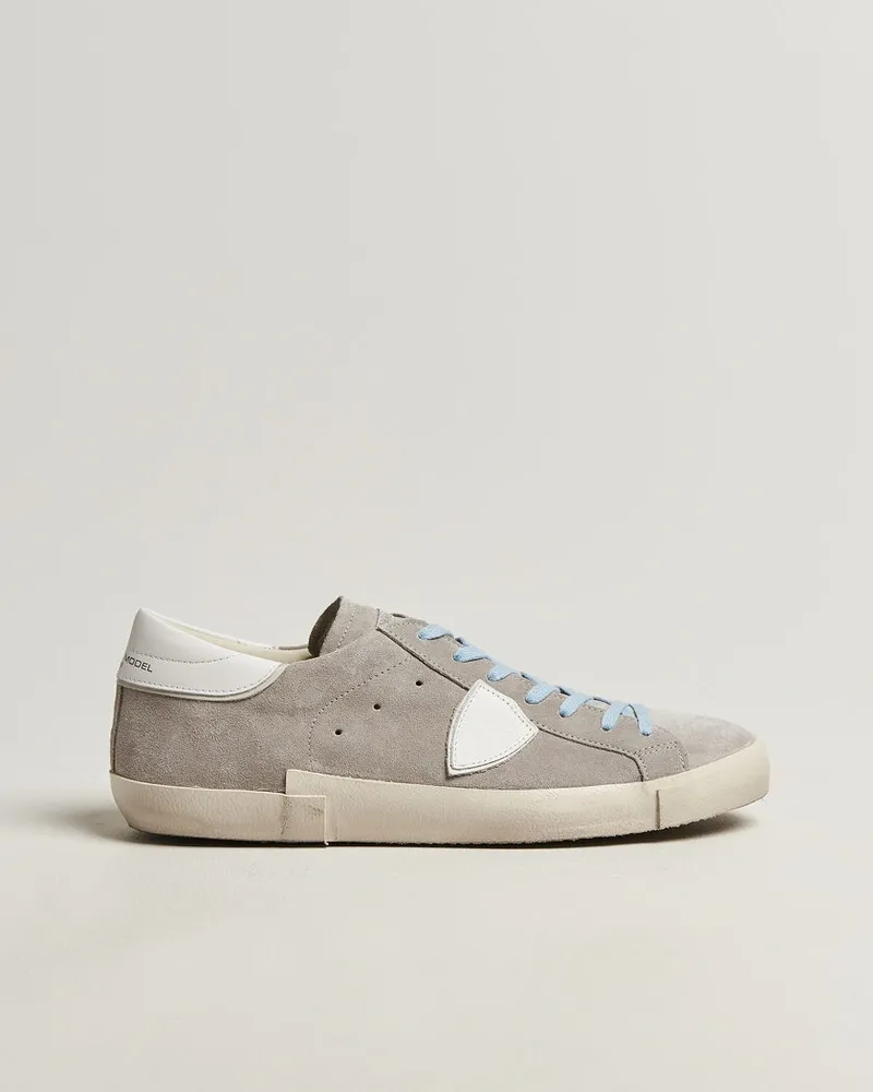 Philippe Model PRSX Low Top Canvas Mix Sneaker Grey/White Grau