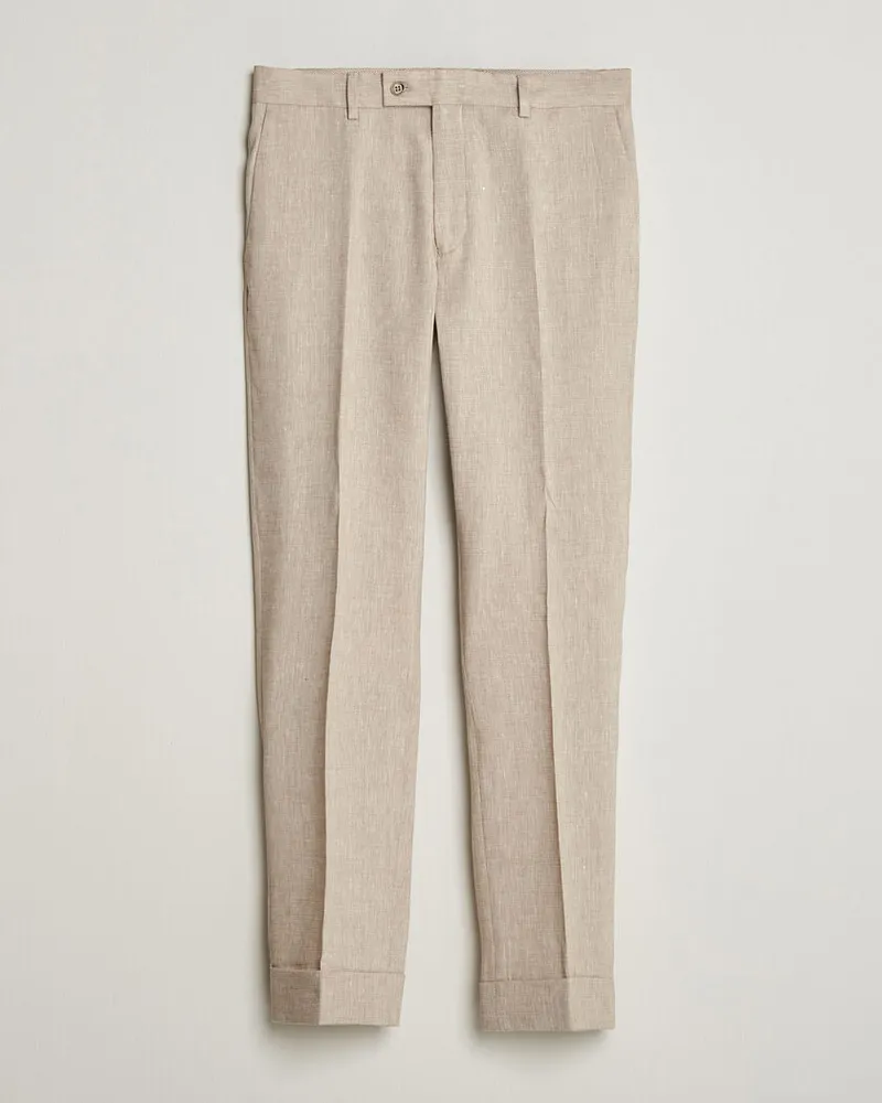 Morris Jack Linen Trousers Khaki Beige