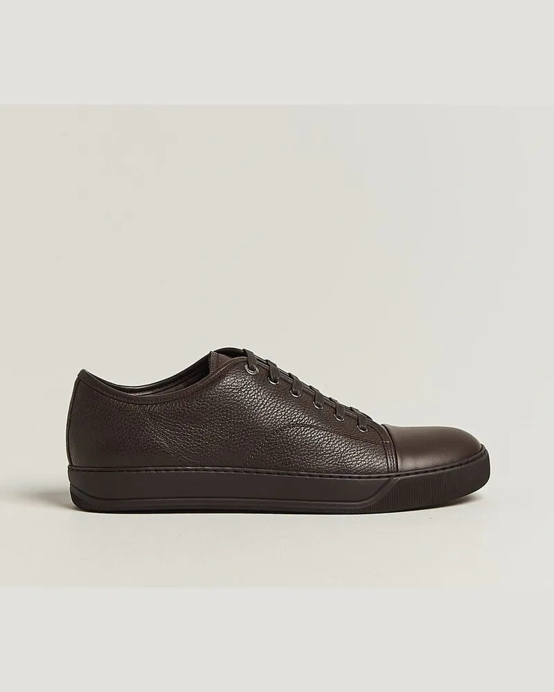 Lanvin DBB1 Grain Leather Cap Toe Sneaker Brown Braun