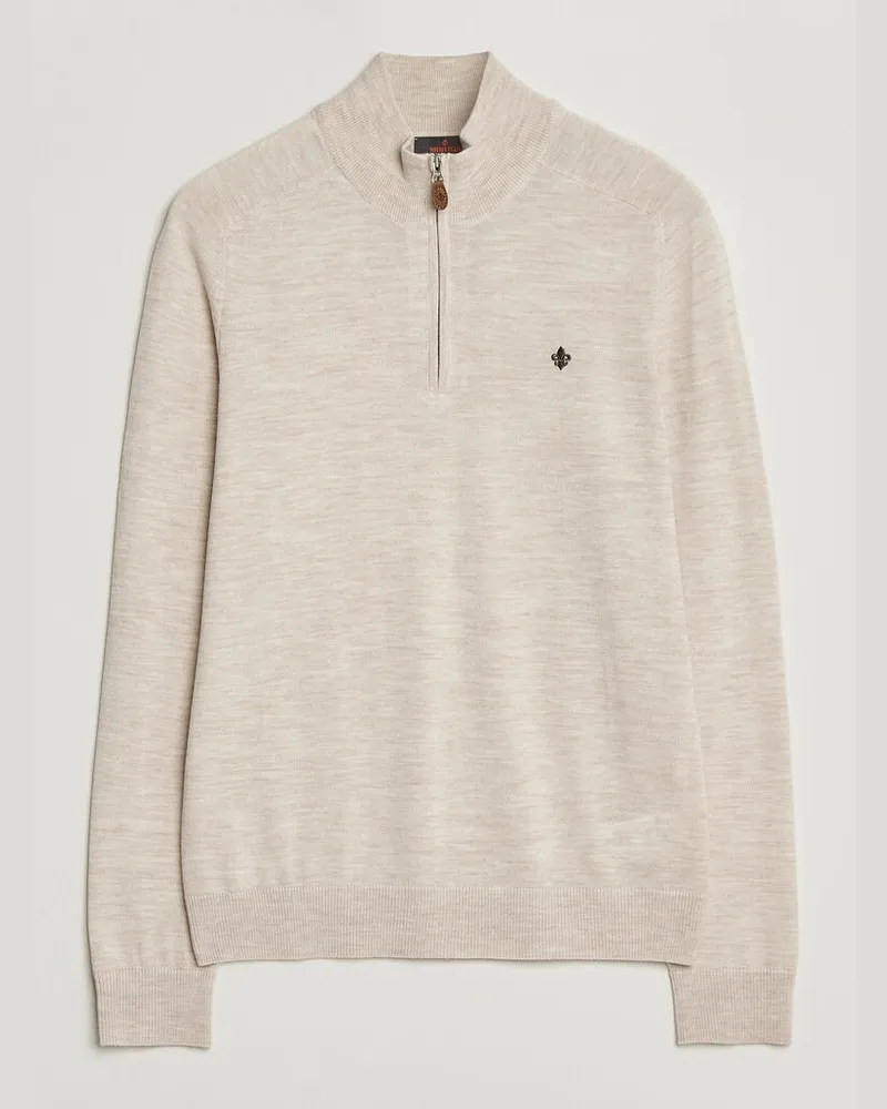 Morris John Merino Half Zip Off White Weiß