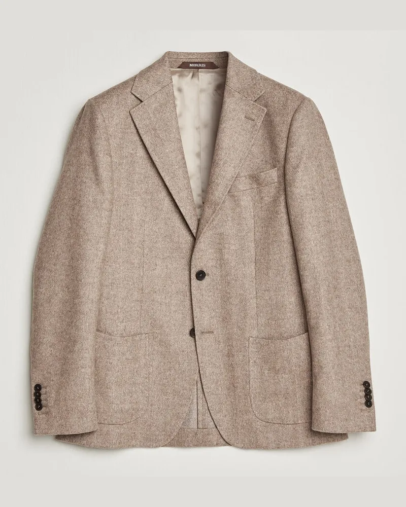 Morris Soft Herringbone Blazer Khaki Beige