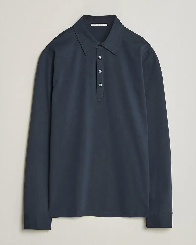 Tiger of Sweden Tanner Mercerized Cotton Polo Light Ink Blau