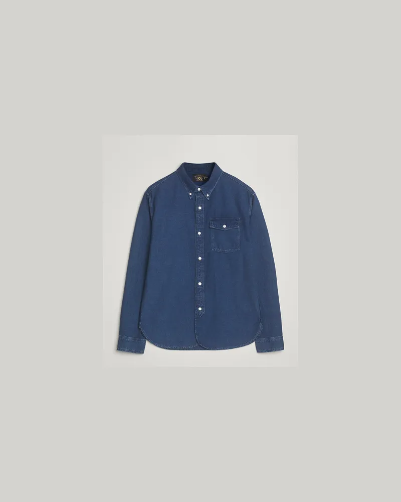 RRL Oxford Denim Shirt Indigo Blau