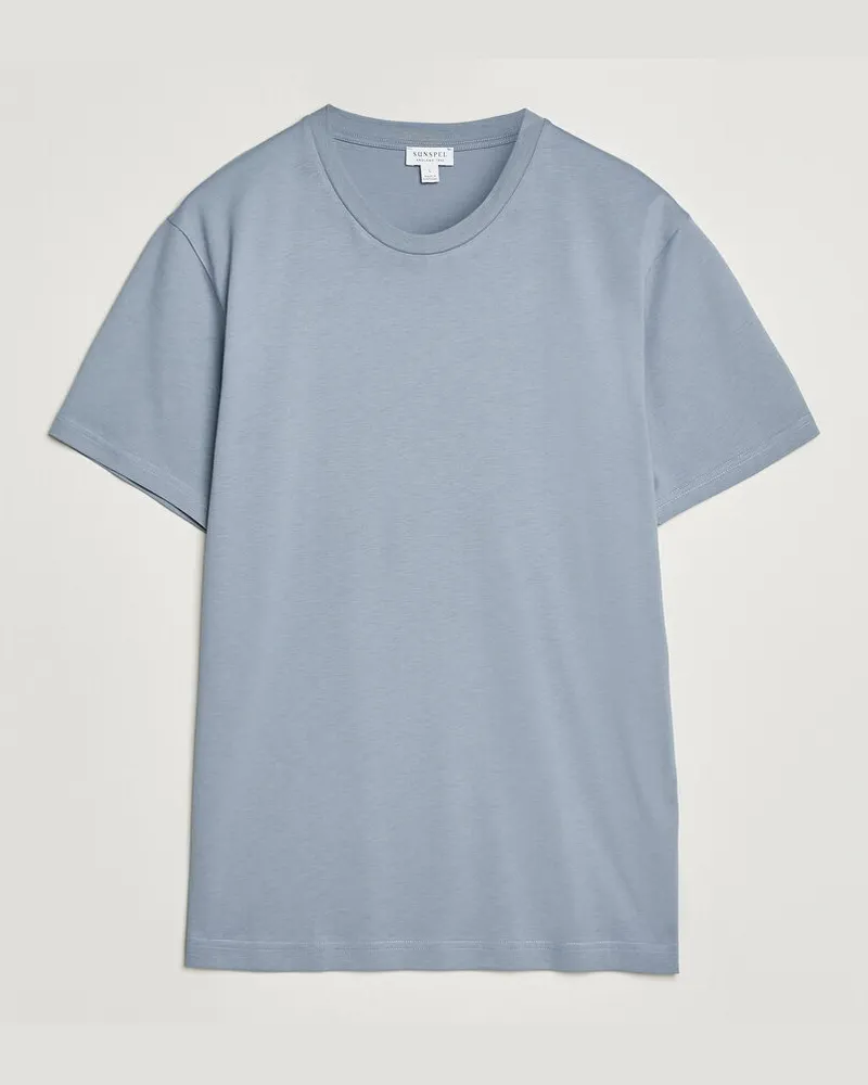Sunspel Riviera Midweight T-Shirt Powder Blue Blau