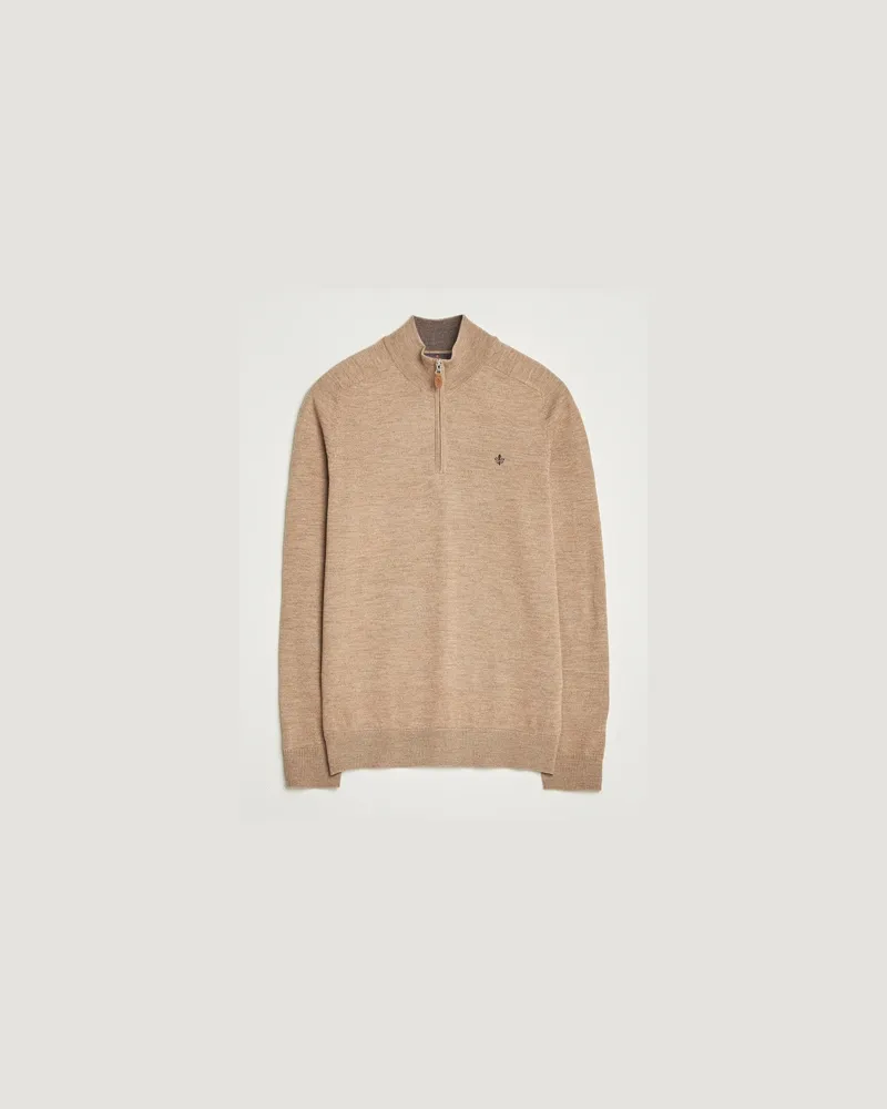 Morris John Merino Half Zip Camel Beige