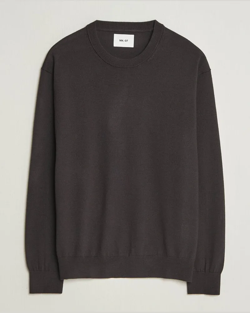 NN 07 Nate Wool Knitted Crew Neck Deep Truffle Braun