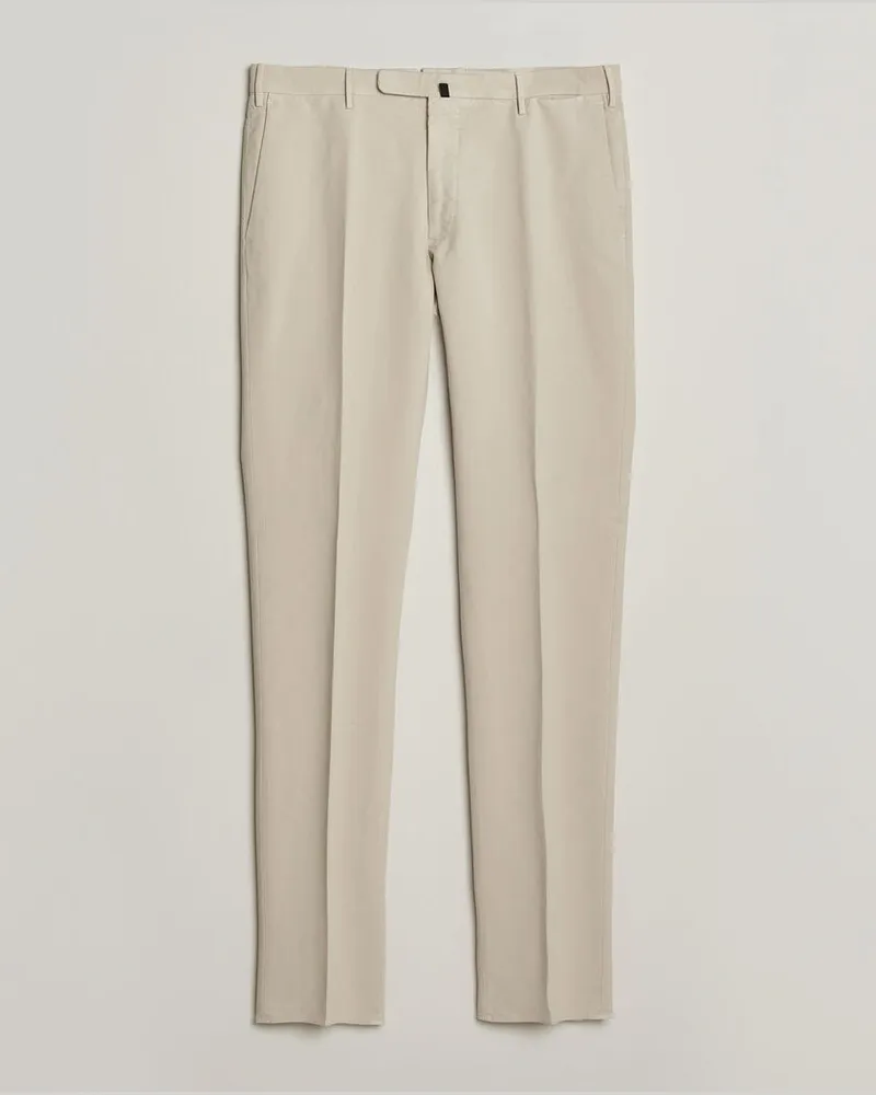 Incotex Slim Fit Soft Cotton Stretch Chinos Off White Weiß