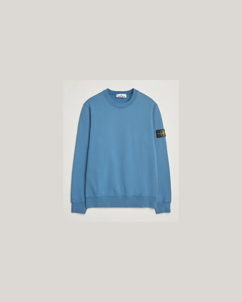 Stone Island Garment Dyed Fleece Sweatshirt Blue Acciaio Blau
