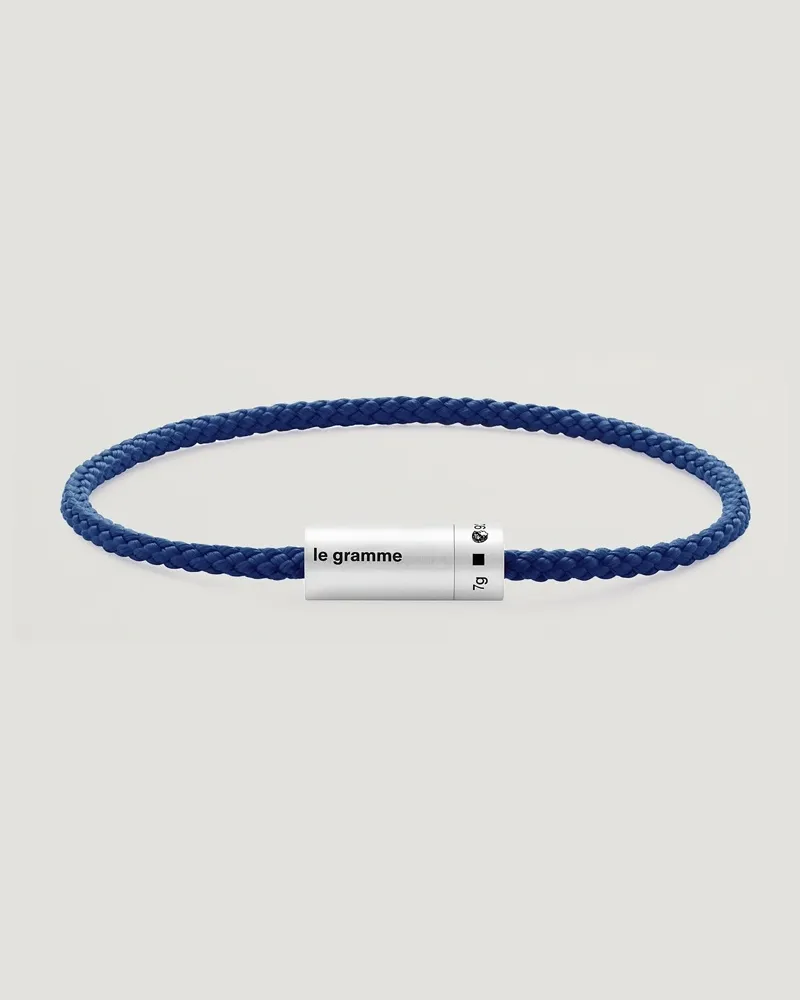 Le Gramme Nato Cable Bracelet Blue/Sterling Silver 7g Blau