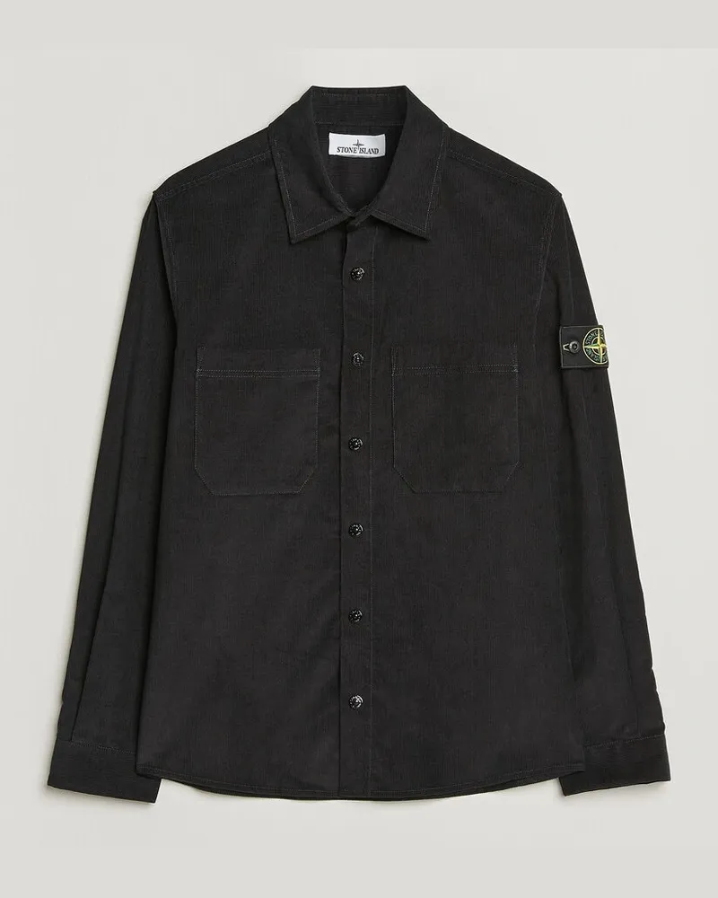 Stone Island Micro Cord Overshirt Black Schwarz