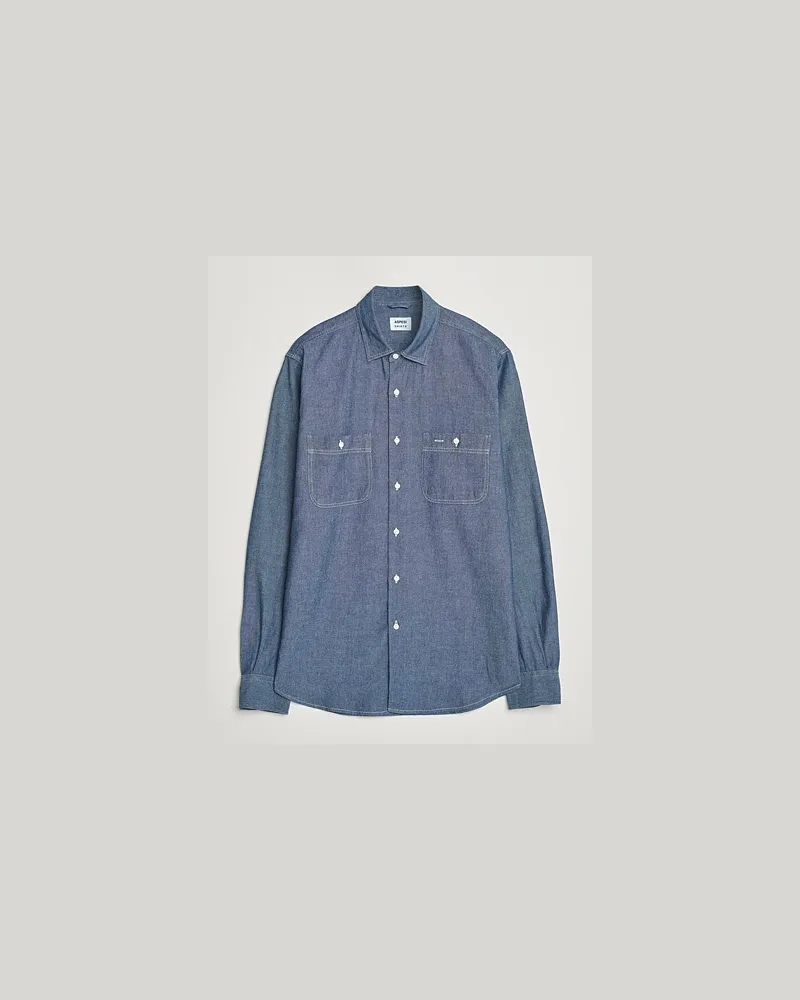 ASPESI Double Pocket Chambray Shirt Dark Wash Blau