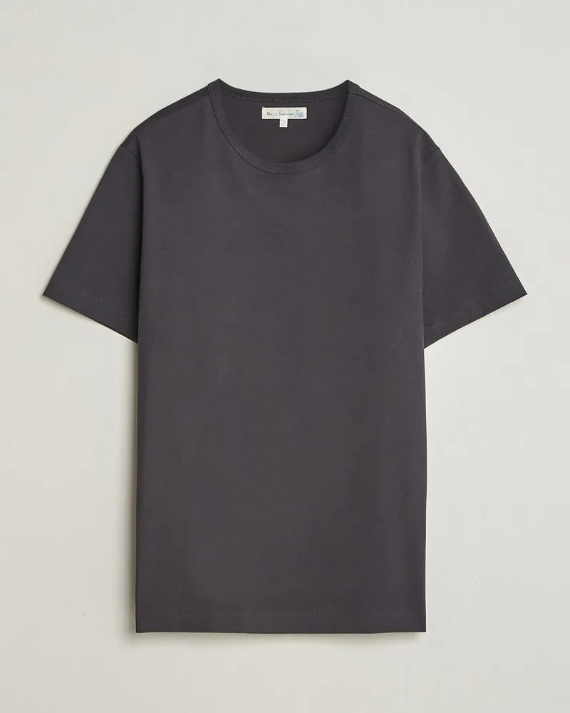 Merz b. Schwanen Classic Fit Sturdy Loopwheeled T-Shirt Charcoal Grau