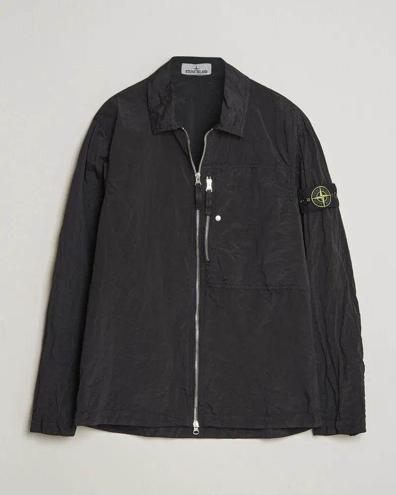 Stone Island Nylon Metal Zip Overshirt Black Schwarz