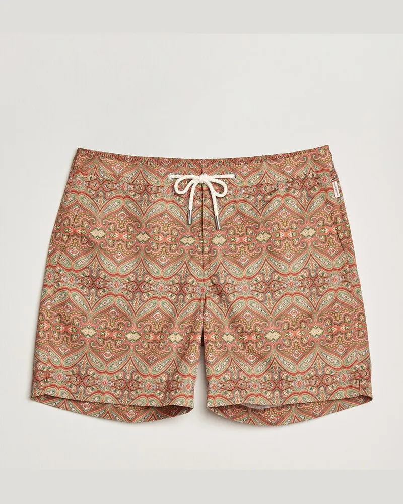 Orlebar Brown Bulldog Drawcord Carnival Swim Shorts Vermillion Orange