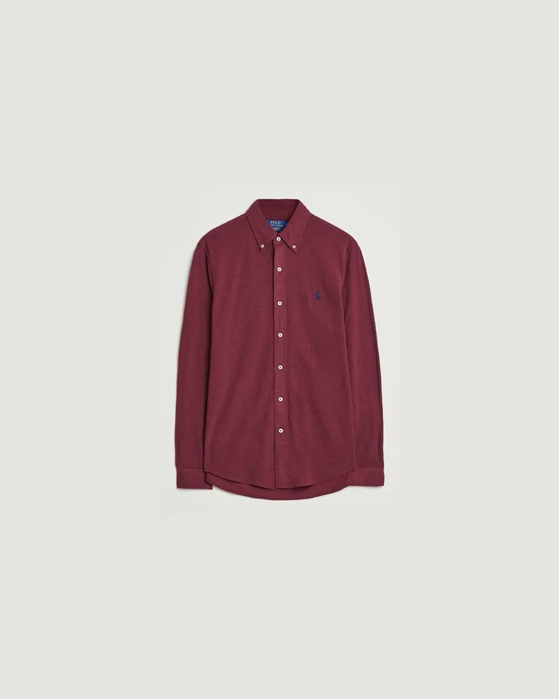 Ralph Lauren Featherweight Mesh Shirt Spring Wine Heather Rot