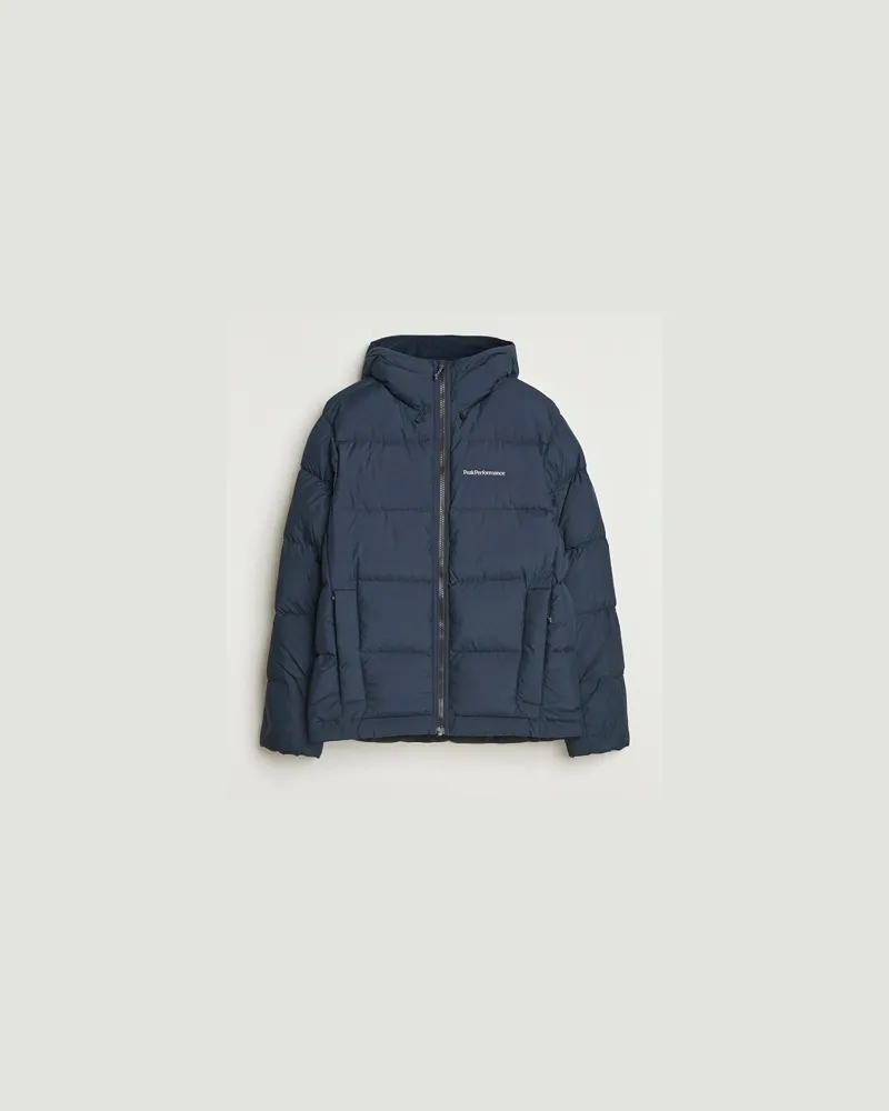 Peak Performance Rivel Down Hooded Jacket Blue Shadow Blau