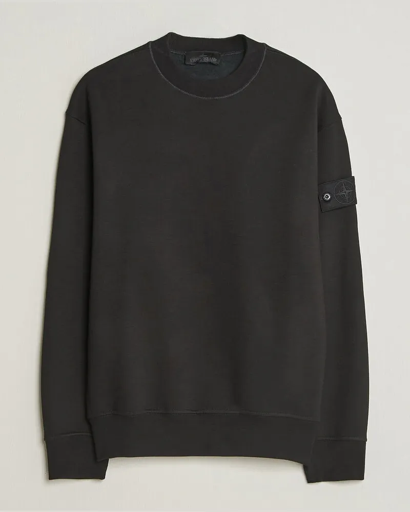 Stone Island Ghost Cotton/Wool Fleece Sweatshirt Black Schwarz