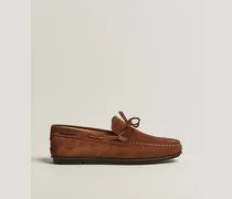 Wilmon Laced Suede Car Shoe Cognac