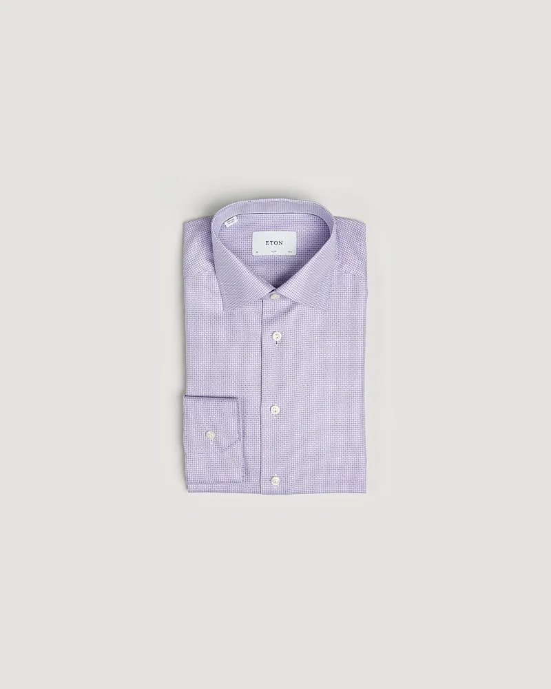 Eton Slim Fit Signature Twill Structured Shirt Light Purple Lila