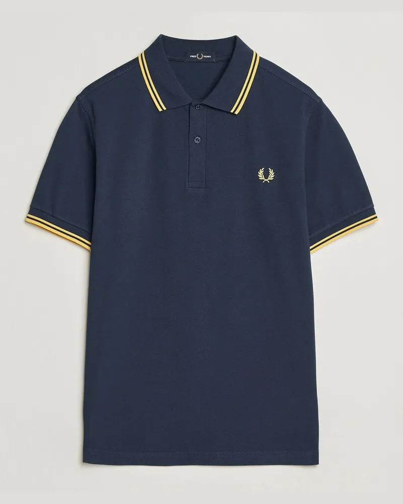 Fred Perry Twin Tipped Polo Shirt Tennis Blue Blau