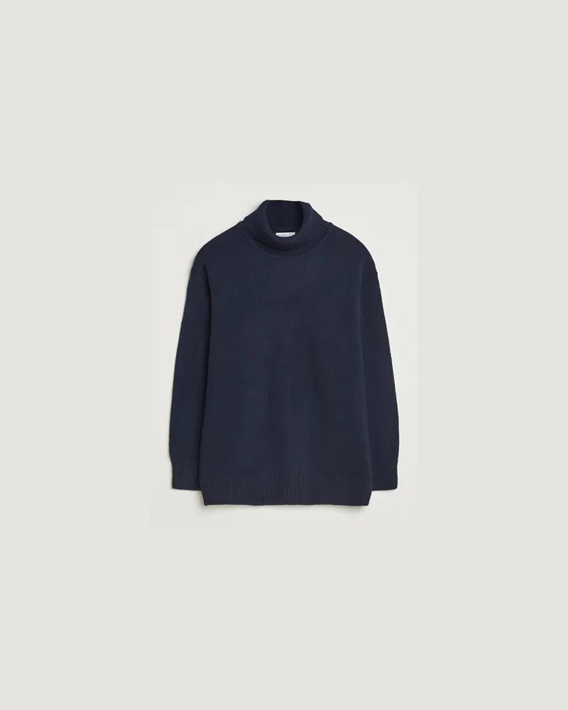 COLORFUL STANDARD Merino Wool Turtleneck Navy Blue Blau