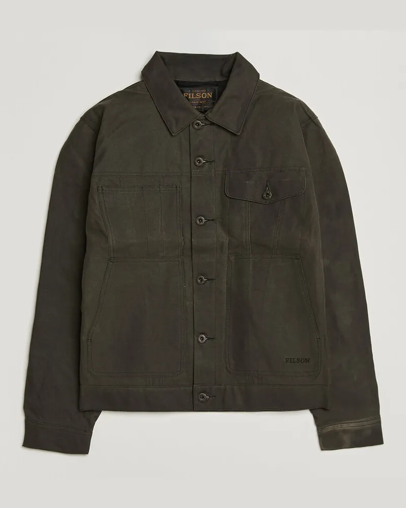 Filson Short Lined Tin Cloth Cruiser Beluga Grün