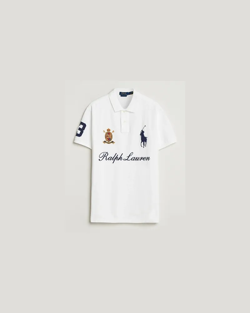 Ralph Lauren Custom Slim Fit Big Pony Polo White Weiß