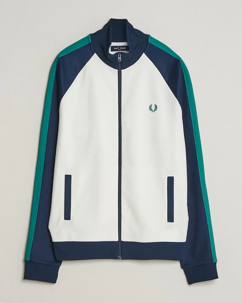 Fred Perry Contrast Sleeve Track Jacket Snow White Weiß