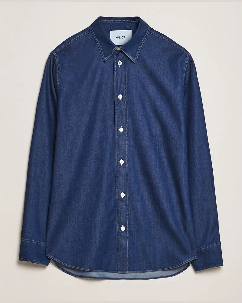 NN 07 Colby Denim Shirt Medium Indigo Blau