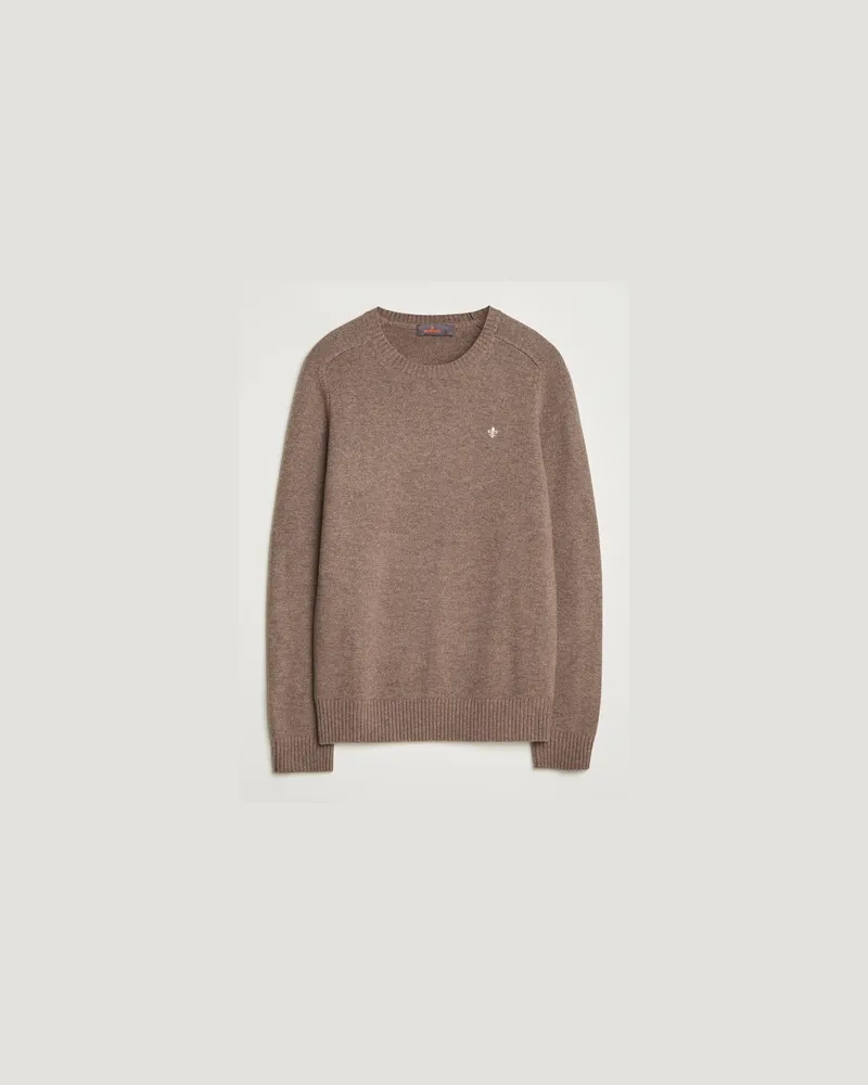 Morris Hertford Lambswool Merino Crew Neck Brown Braun