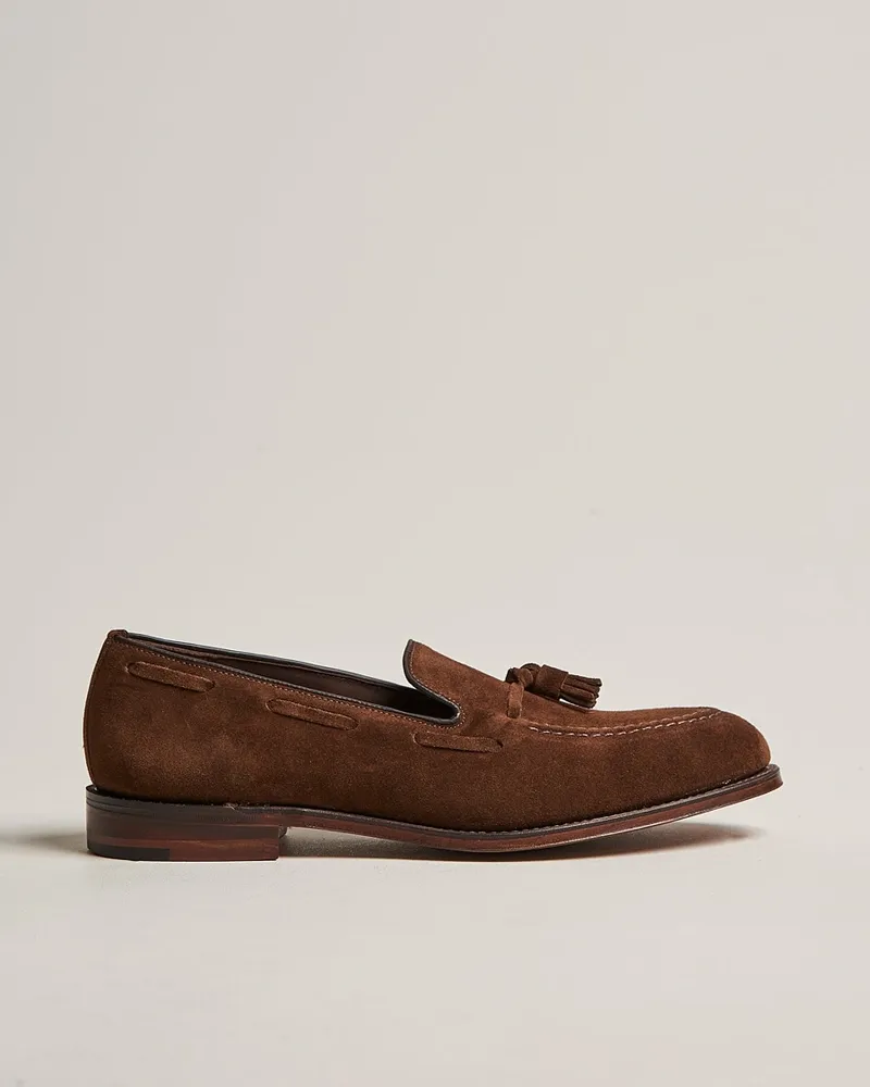 Loake 1880 Russell Tassel Loafer Polo Oiled Suede Braun
