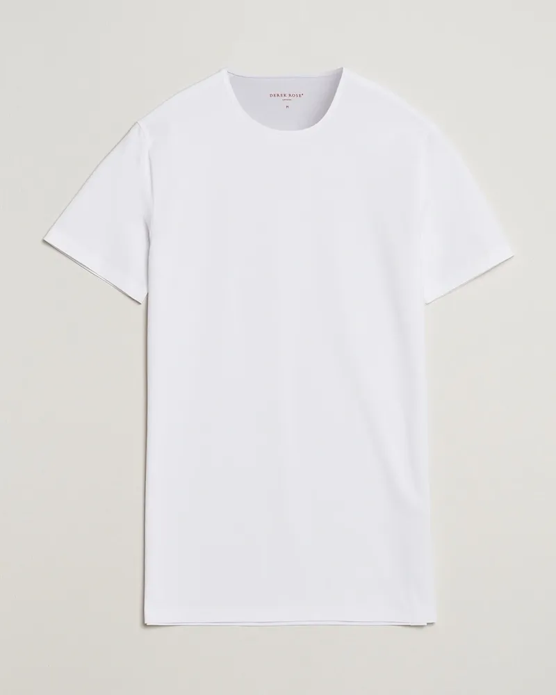 Derek Rose Pima Cotton Crew Neck T-Shirt White Weiß
