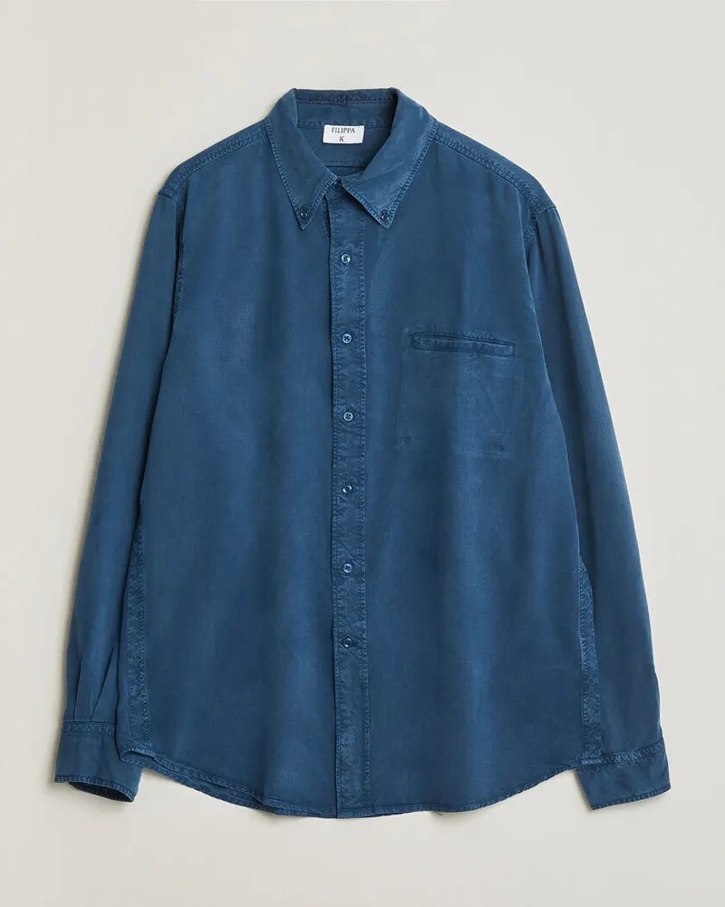 Filippa K Zack Lyocell Shirt Night Teal Blau