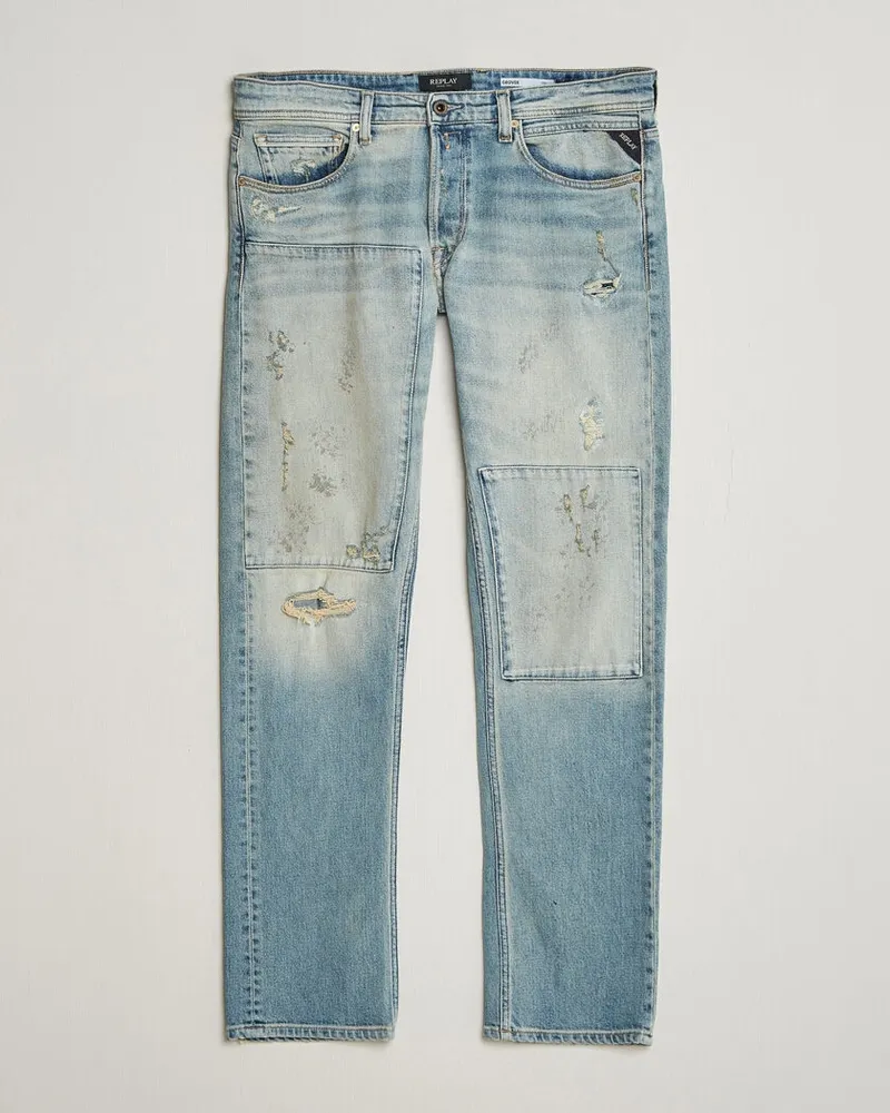 Replay Grover Sraight Fit 20 Years Wash Jeans Light Blue Blau