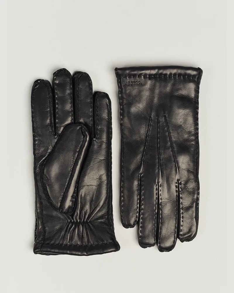 Hestra George Lambskin Hairsheep Glove Black Schwarz