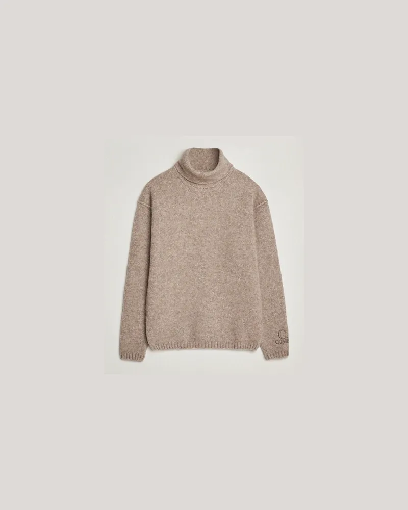 C.P. Company Merino Extra Fine Knitted Polo Taupe Beige